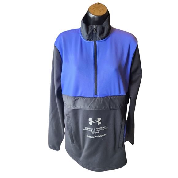 Under Armour ColdGear Mens Medium Pullover Athletic Sweatshirt Kangaroo Pocket - Picture 8 of 13